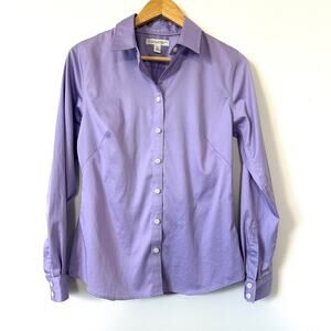 Banana Republic Non Iron Fitted Stretch Lavender Button Down 8 Classic Preppy
